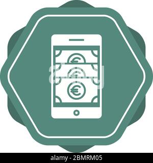 Beautiful Online banking Vector Glyph icon Stock Vector