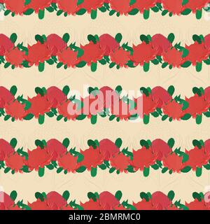 Vector seamless background of red waratah bouquet. Unique and elegant background seamless pattern for website, digital scrapbooking, wallpapers, texti Stock Vector