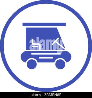 Beautiful Golf buggy Vector Glyph Icon Stock Vector