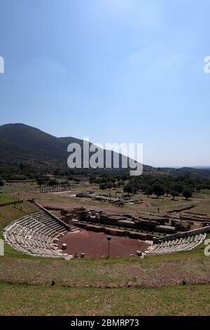 Theater, ancient Messini, Greece Stock Photo