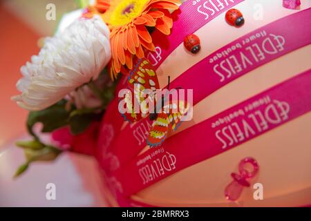 blue fake butterfly isolated white background Stock Photo - Alamy