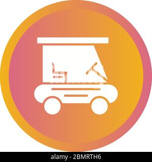 Beautiful Golf buggy Vector Glyph Icon Stock Vector