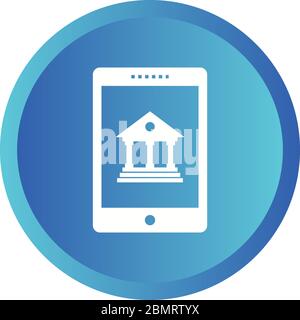 Beautiful Mobile banking Vector Glyph Icon Stock Vector