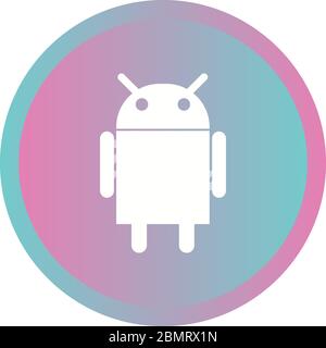 Beautiful Android logo Vector Glyph icon Stock Vector