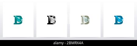 Water Coming Out From Letter Logo Design B Stock Vector