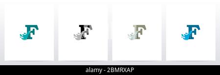 Water Coming Out From Letter Logo Design F Stock Vector