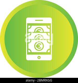 Beautiful Online banking Vector Glyph icon Stock Vector