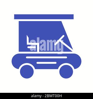 Beautiful Golf buggy Vector Glyph Icon Stock Vector