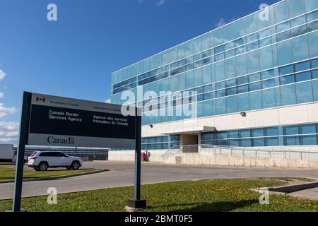 Canada Border Services Agency sign in-front of the Customs Office at Toronto Pearson Intl. Airport. Stock Photo