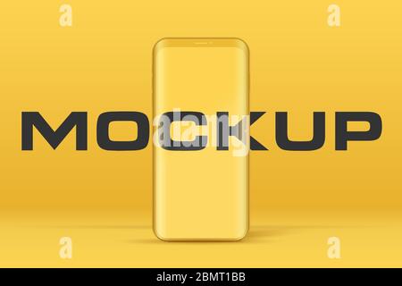 Download Smartphone Presentation Mockup In Yellow Color Stock Vector Image Art Alamy PSD Mockup Templates