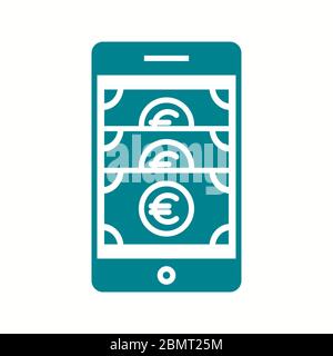 Beautiful Online banking Vector Glyph icon Stock Vector