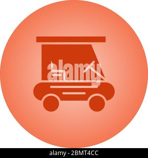 Beautiful Golf buggy Vector Glyph Icon Stock Vector