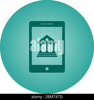 Beautiful Mobile banking Vector Glyph Icon Stock Vector