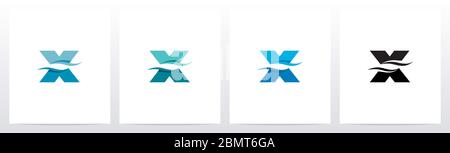 Water Wave On Letter Logo Design Stock Vector