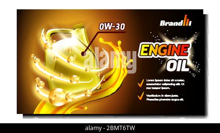 Engine Synthetic Oil Advertising Banner Vector Stock Vector