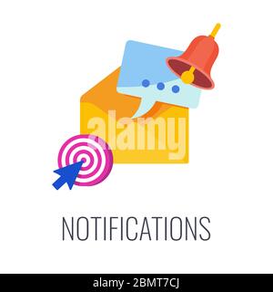 Notifications. Email in mailbox. Flat vector illustration. Stock Vector
