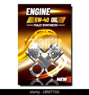 Car Engine Repair Service Advertise Poster Vector Stock Vector