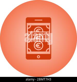 Beautiful Online banking Vector Glyph icon Stock Vector