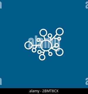 Chemical Bond Line Icon On Black Background. Black Flat Style Vector ...