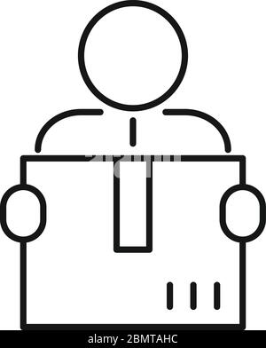 Take box relocation icon. Outline take box relocation vector icon for web design isolated on white background Stock Vector