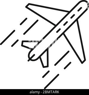 Airplane flight relocation icon. Outline airplane flight relocation vector icon for web design isolated on white background Stock Vector