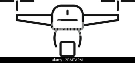 Drone relocation icon. Outline drone relocation vector icon for web design isolated on white background Stock Vector