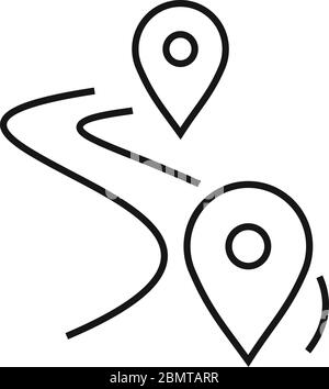 Road map relocation icon. Outline road map relocation vector icon for web design isolated on white background Stock Vector