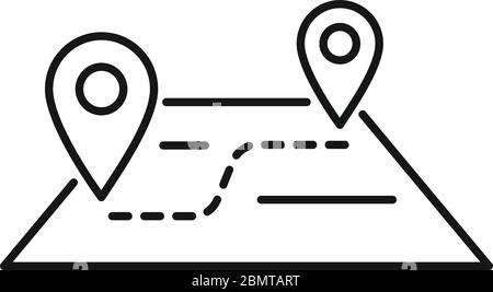 Travel map relocation icon. Outline travel map relocation vector icon for web design isolated on white background Stock Vector