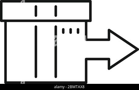 Shipping box relocation icon. Outline shipping box relocation vector icon for web design isolated on white background Stock Vector
