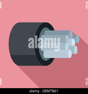 Computer optical fiber icon. Flat illustration of computer optical fiber vector icon for web design Stock Vector