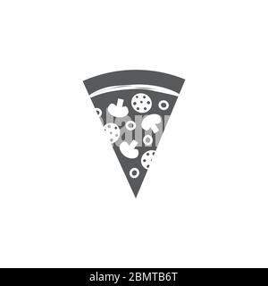 Pizza Slice Icon on white background Stock Vector