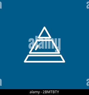 Pyramid Icon On Blue Background. Blue Flat Style Vector Illustration ...