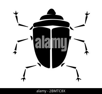 Silhouette of insect on white background. Stock Photo