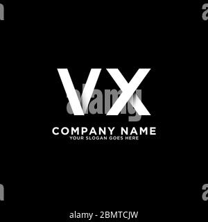 VX letter logo designs, clean and clever logo template, initial logo inspirations Stock Vector