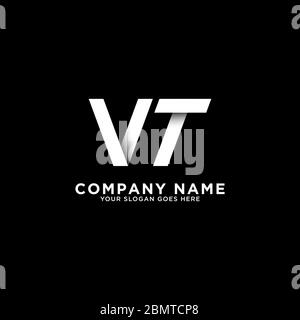 VT letter logo designs, clean and clever logo template, initial logo inspirations Stock Vector