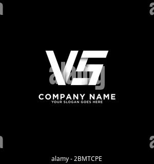 VS letter logo designs, clean and clever logo template, initial logo inspirations Stock Vector