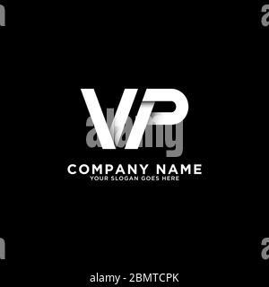 VP letter logo designs, clean and clever logo template, initial logo inspirations Stock Vector