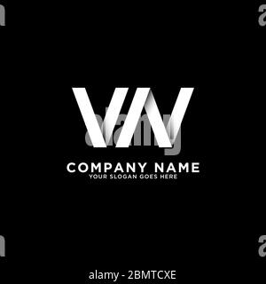 VN letter logo designs, clean and clever logo template, initial logo inspirations Stock Vector