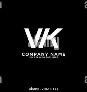 VK letter logo designs, clean and clever logo template, initial logo inspirations Stock Vector