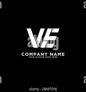VE letter logo designs, clean and clever logo template, initial logo inspirations Stock Vector