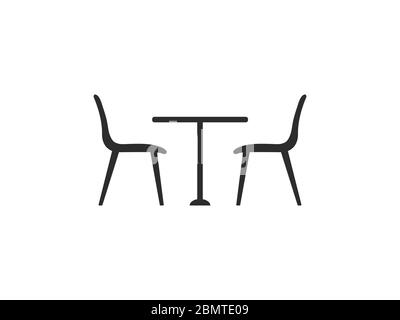 Chair, table icon. Vector illustration, flat design. Stock Vector