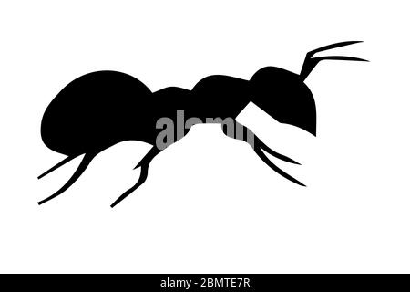 silhouette ant on white background Stock Photo - Alamy