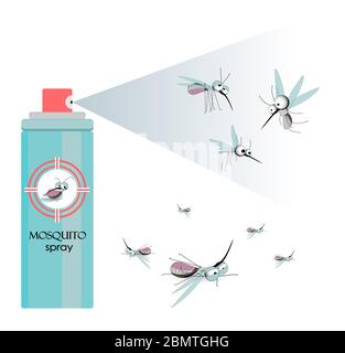 Mosquitoes CHARACTER. Insect parasites. Vector illustration isolated on white background. Summer time.. Stock Vector