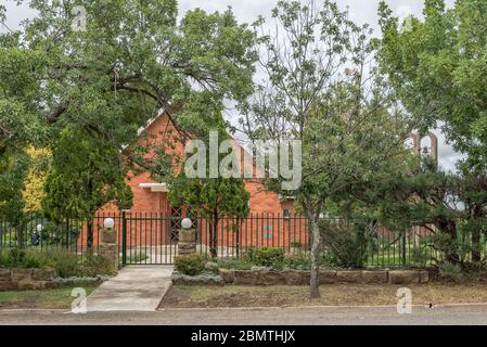 HARRISMITH, SOUTH AFRICA - MARCH 16, 2020:  A street scene, with the St Peters Catholic Church, in Harrismith in the Free State Province. Stock Photo