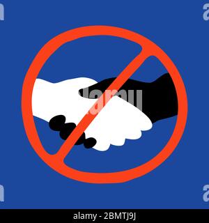 CoronaVirus collection - Warning handshake sign Stock Vector