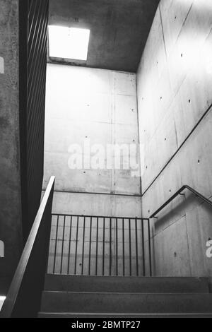 Empty staircase in black and white Stock Photo