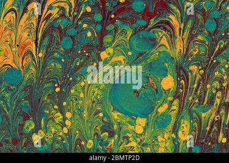 marbling art patterns as abstract colorful background Stock Photo