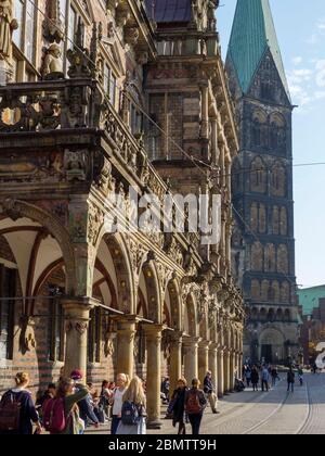 Rathaus und Dom St. Petri, Bremen, Deutschland Stock Photo