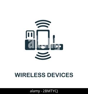 Wireless Devices icon. Simple line element Wireless Devices symbol for templates, web design and infographics Stock Vector