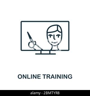 Online Training icon from business training collection. Simple line Online Training icon for templates, web design and infographics Stock Vector
